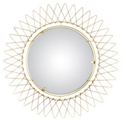 French Sunburst Convex Mirror Sun Mirror Erdecor Sixties 31cm
