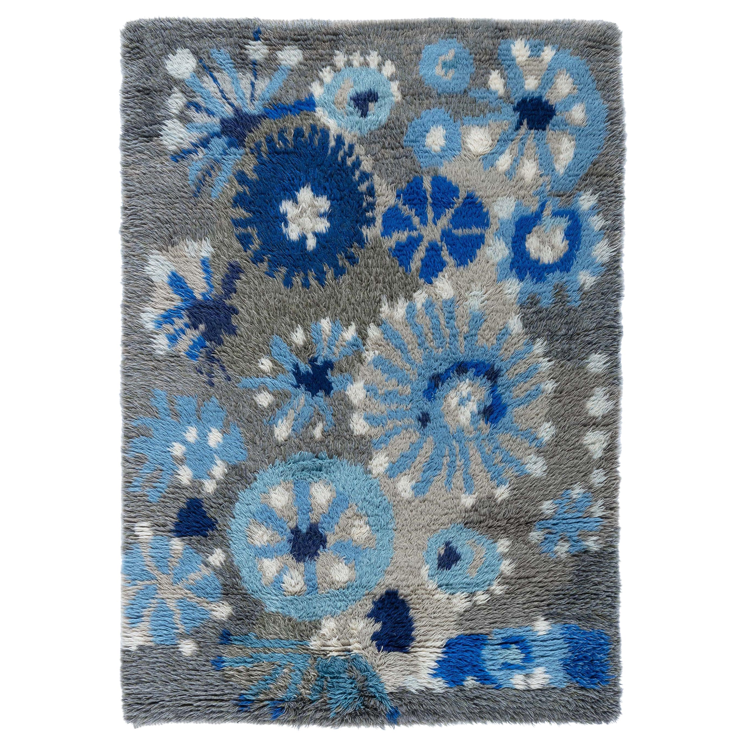 Doris Leslie Blau Vintage Rya Rug by Margareta Grandin Nettles For Sale