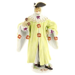 Antique Meissen Porcelain Commedia dell' Arte Figurine Masked Advocato No. 64536