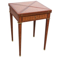 19th Century French Mahogany Handkerchief Card Table