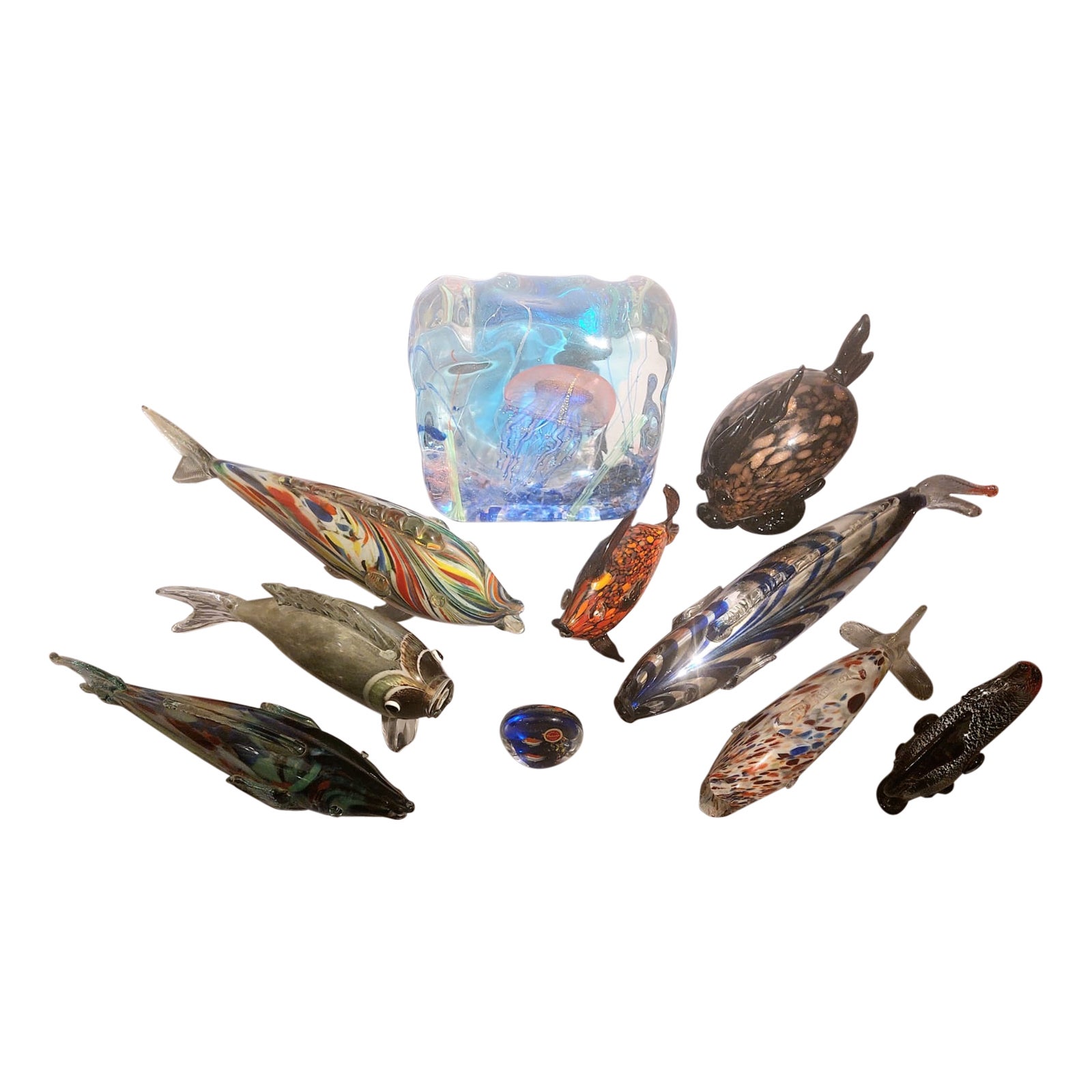 Murano glass fish collection For Sale