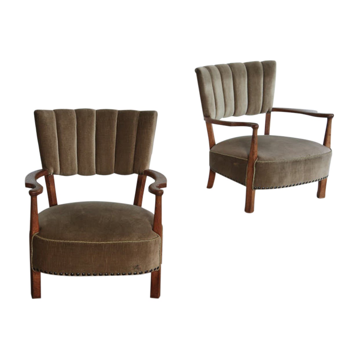 Vintage Pair Of Cabinetmaker Lounge Chairs, Henning Kjærnulf, Denmark, 1950s