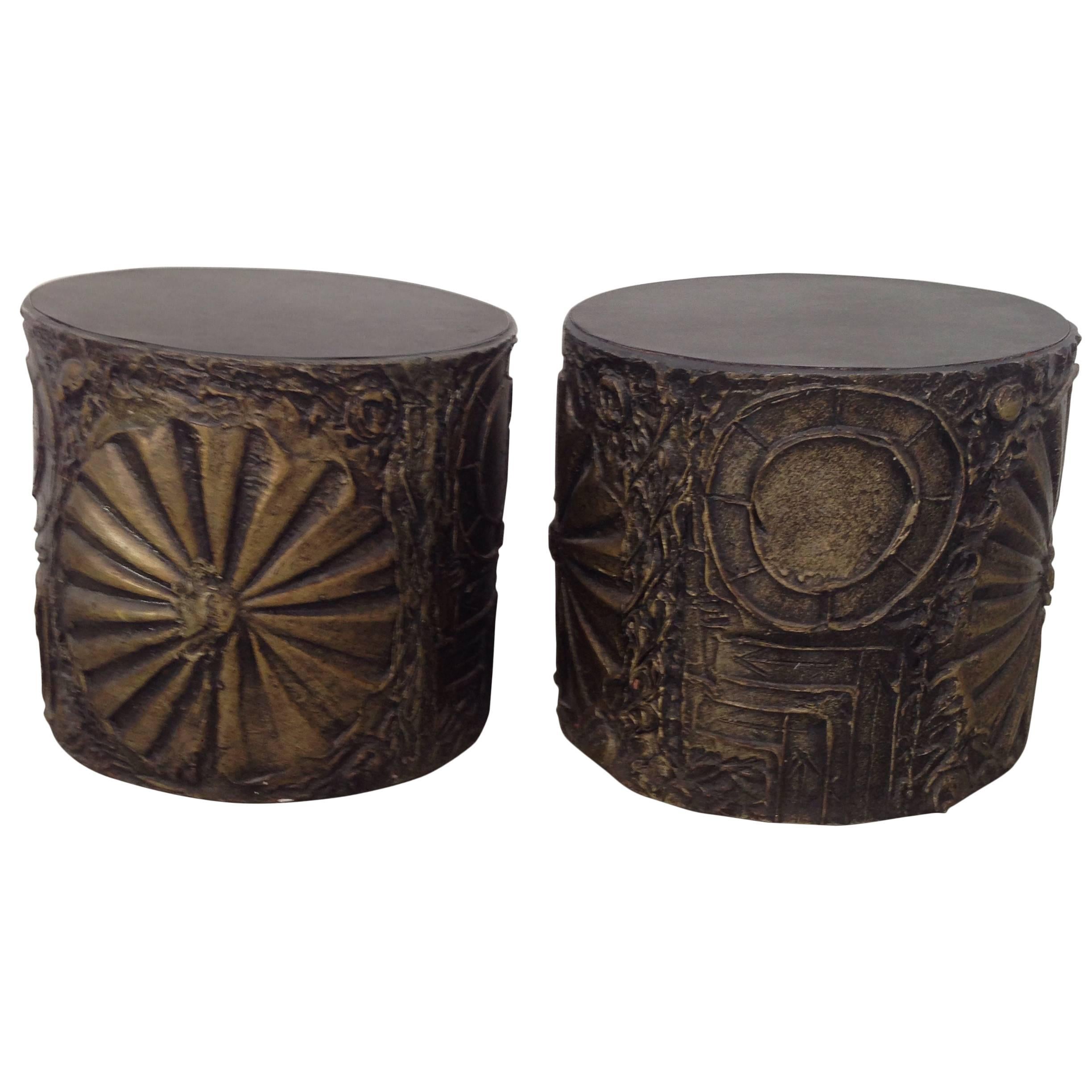 Brutalist Pair of Adrian Pearsall Side Tables for Craft Associates