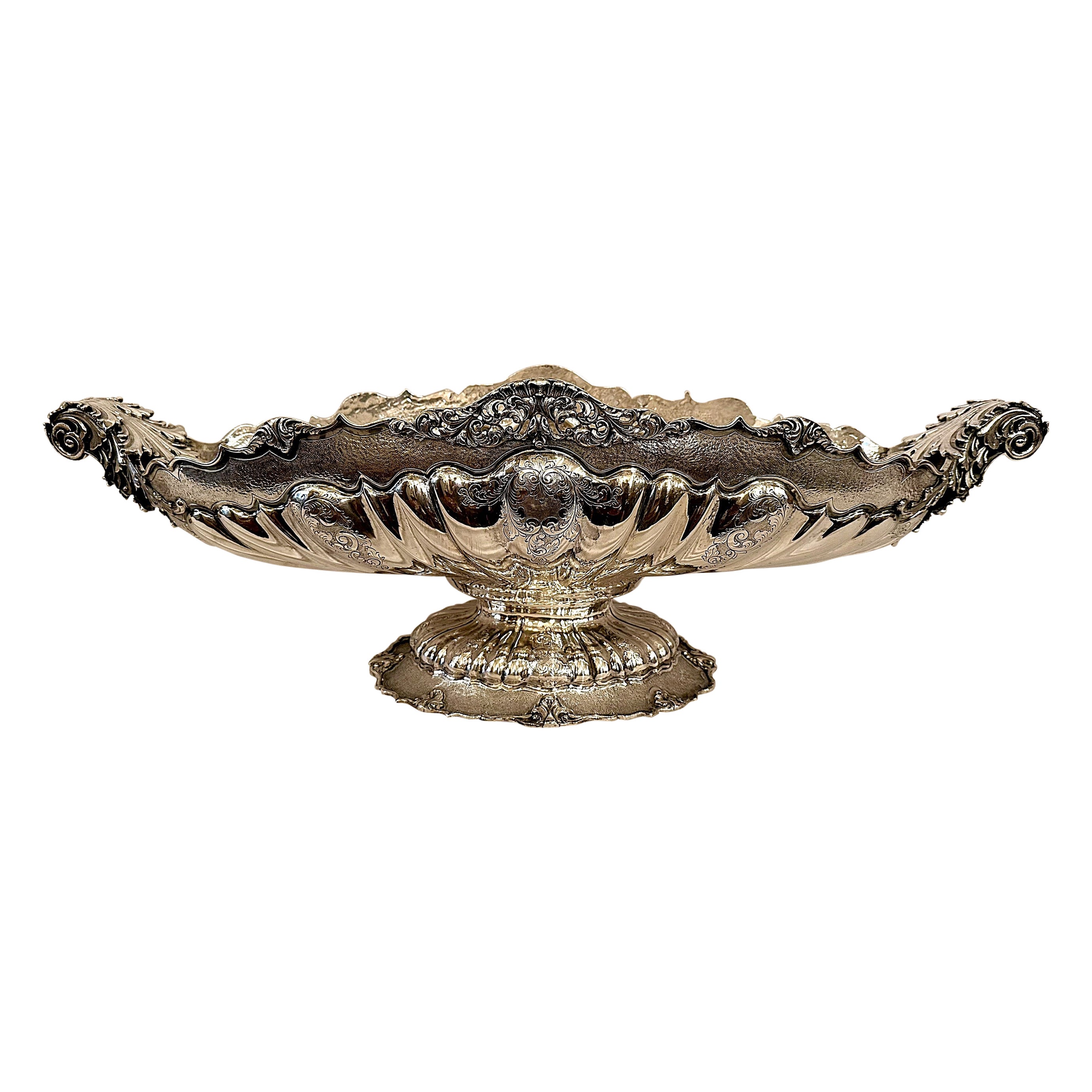 Centro de mesa de plata de ley 800 hecho a mano Circa 1930 en venta