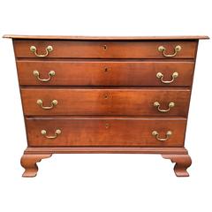 American Cherry Chippendale Chest with Unique Front and Back Bracket Feet