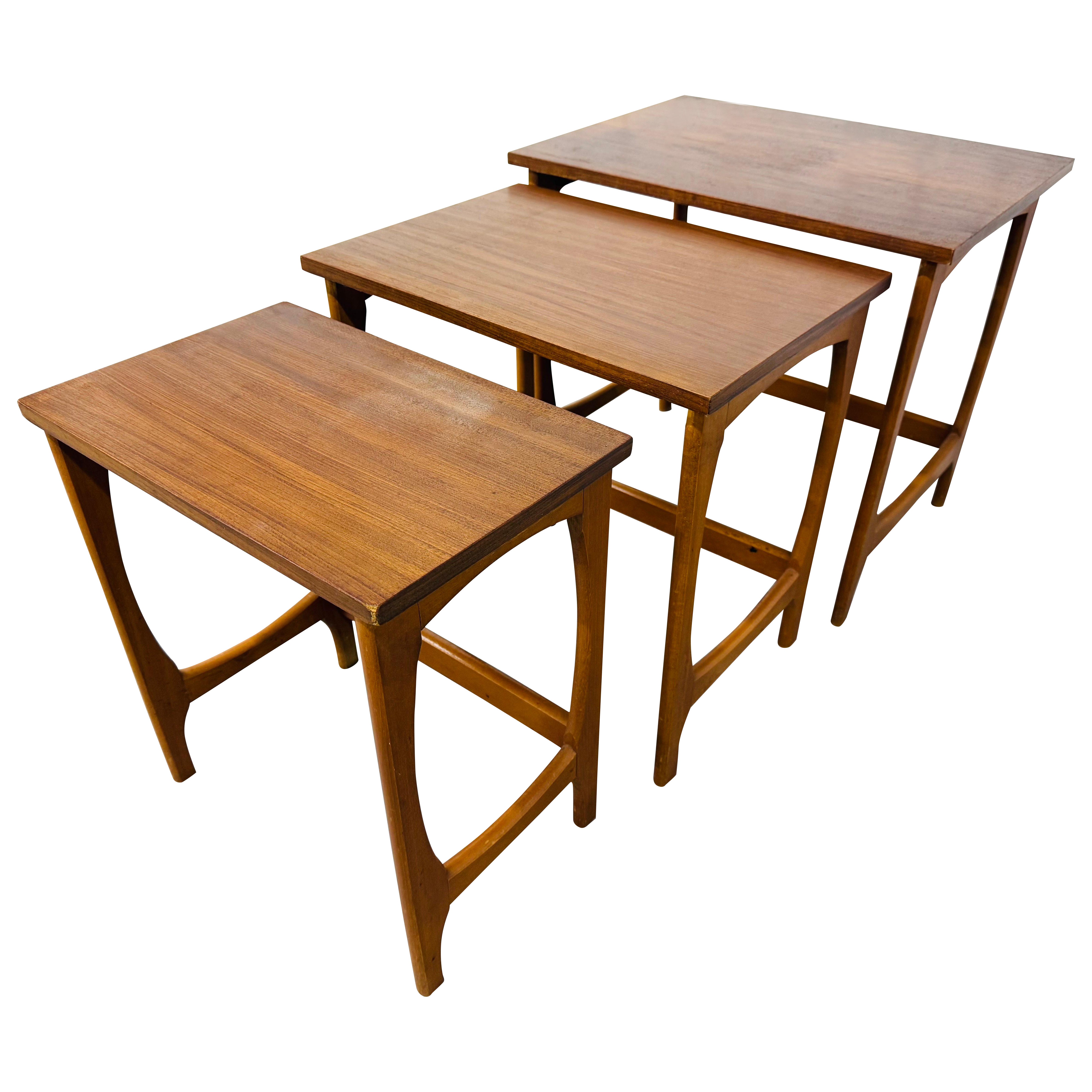 Mid-Century Danish Modern Teak Nesting Table - Set of 3