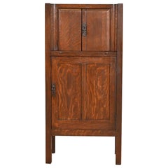 Lifetime Furniture Antique Mission Oak Arts & Crafts Cellarette or Bar Cabinet