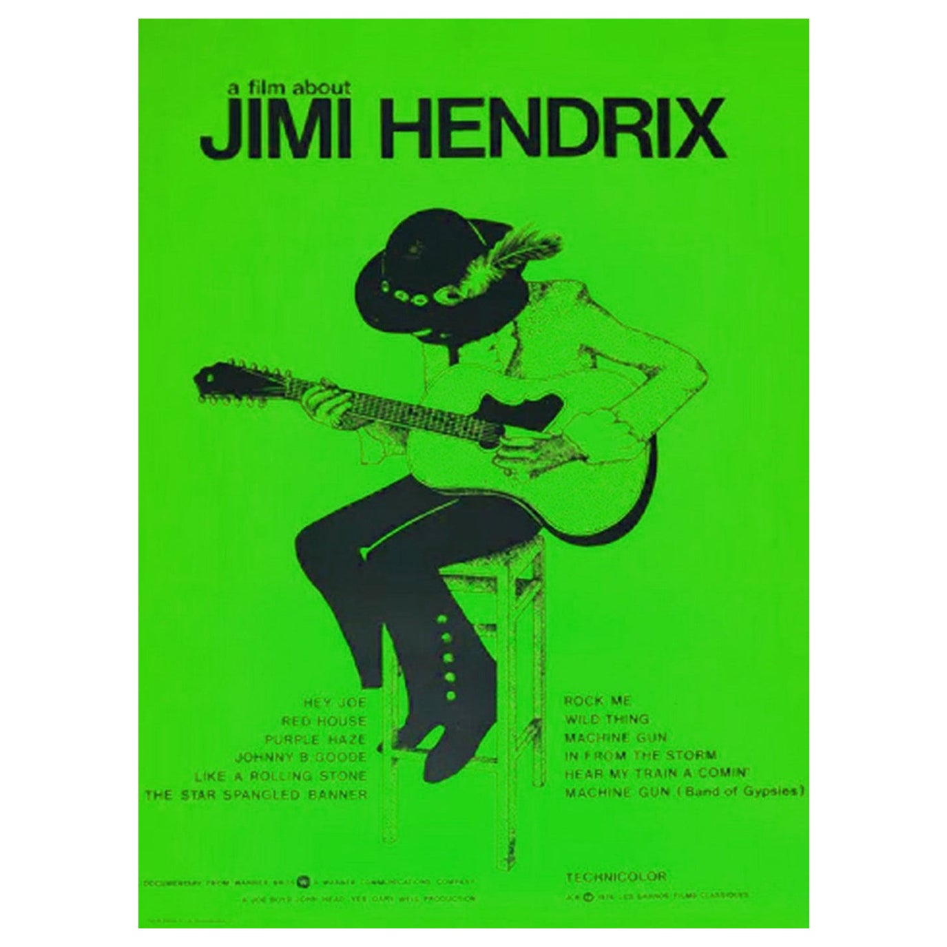 1973 Jimi Hendrix (Un film su) Poster originale d'epoca in vendita