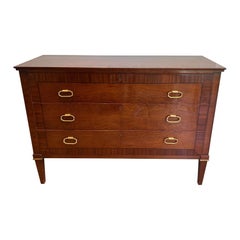 Neoclassical Style Wood and Brass Commode