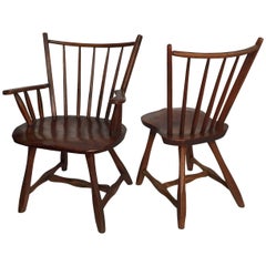Two Fine Studio Oak Arts and Crafts Chairs