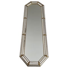 Octogonal Multi-Facets Mirror with Brass Garlands