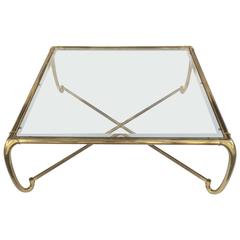 Brass and Glass Cocktail Table by Mastercraft
