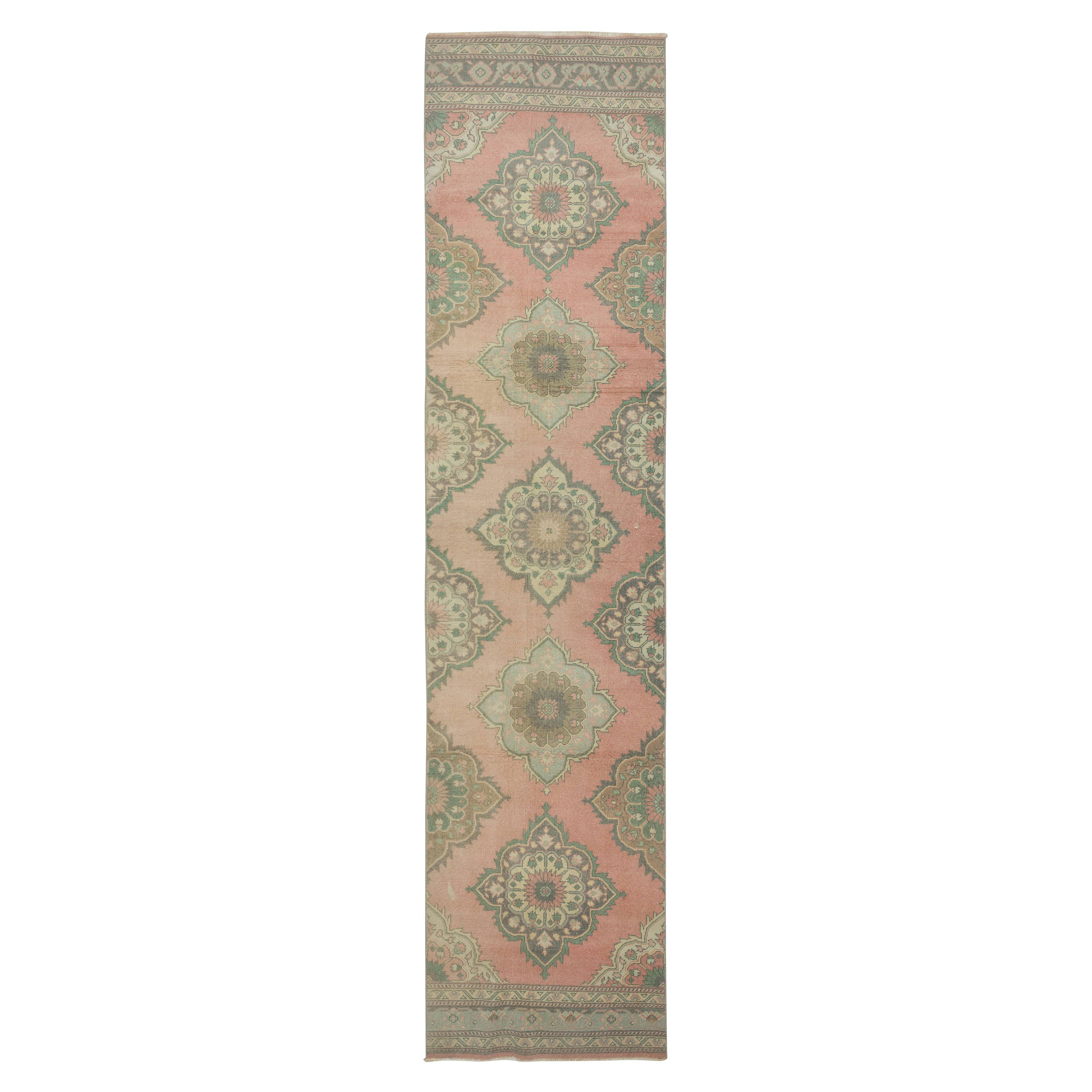 3x13.2 Ft Tapis de couloir fait main. Tapis de cuisine. Tapis de couloir. Tapis d'escalier des années 1960