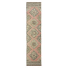 3x13.2 Ft Tapis de couloir fait main. Tapis de cuisine. Tapis de couloir. Tapis d'escalier des années 1960