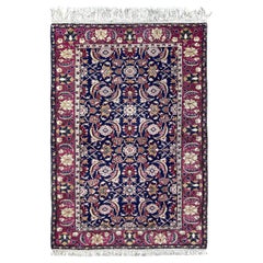 4x5.8 Ft Rare Vintage Handmade Turkish Manchester Kayseri Rug, 100% Wool