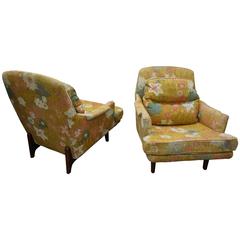 Gorgeous Pair Edward Wormley for Dunbar Lounge Chairs