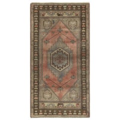 Alfombra de lana turca tradicional vintage hecha a mano, 100% lana, 3,8x7 pies