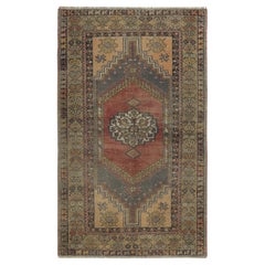 4x6.4 Ft Traditional Turkish Tribal Rug, Vintage Oriental Carpet, Wool Pile