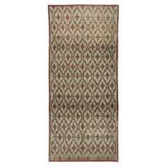 Alfombra de Pasillo Vintage de 4,6x10,5 pies. Alfombra de pasillo de diseño floral hecha a mano