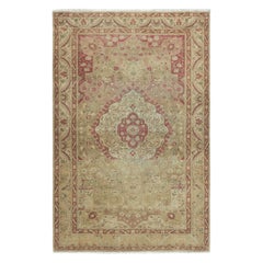 3.8x5.8 Ft One of a kind Vintage Handmade Turkish Kayseri Rug, 100% Wool