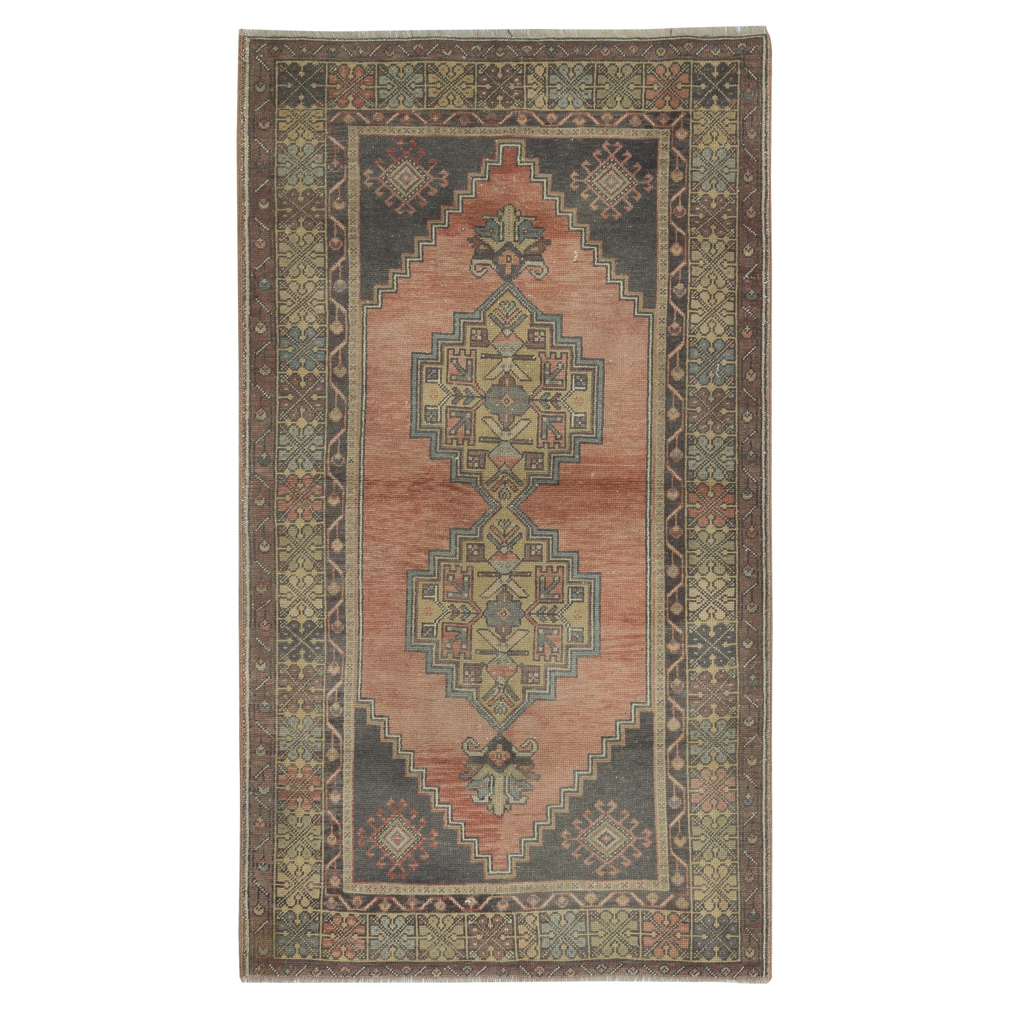 4x7 Ft Vintage Handmade Turkish Oriental Rug for Traditional Interiors 100% Wool
