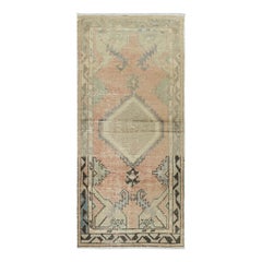 31x67 in Tapis d'accent turc vintage, Tapis de porte unique, Tapis de cuisine fait main