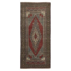 3.5x7.4 Ft Vintage Türkischer Orientteppich. Einzigartiger handgefertigter Teppich. 100% Wolle