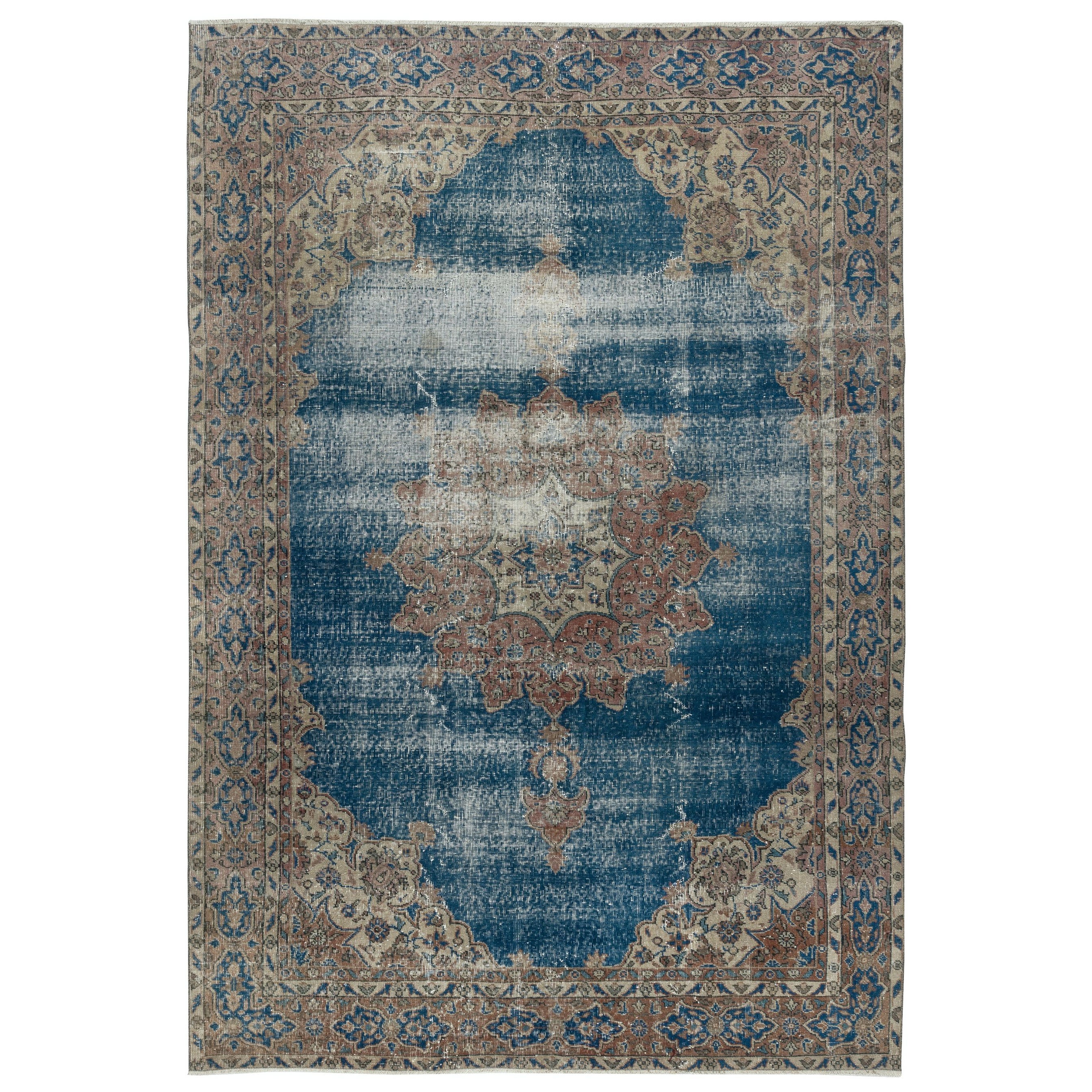 6.5x9.7 Ft Vintage Handmade Large Area Rug. One of a kind Turkish Carpet
