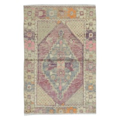 30x46 pouces Une paire de tapis Scatter des années 1960 fait à la main. Tapis d'accent turc. Tapis de porte