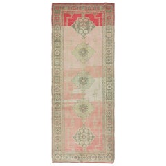 4.5x11.3 Ft Vintage Runner Rug for Kitchen. Hallway Rug. Turkish Stair Rug