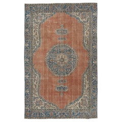 7x10,5 Ft Einzigartiger traditioneller handgefertigter türkischer Vintage-Teppich aus Wolle