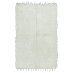 3.7x5.8 Fuß Neuer Flachgewebe-Kelim-Teppich aus Ziegenwolle, schlichter cremefarbener Bettbe