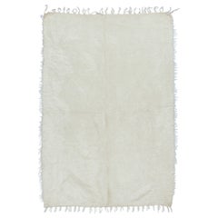 3.6x5.5 m Flachgewebter Kelim-Teppich, schlichte cremefarbene Deckendecke, Wollbettspread, Tischdecke