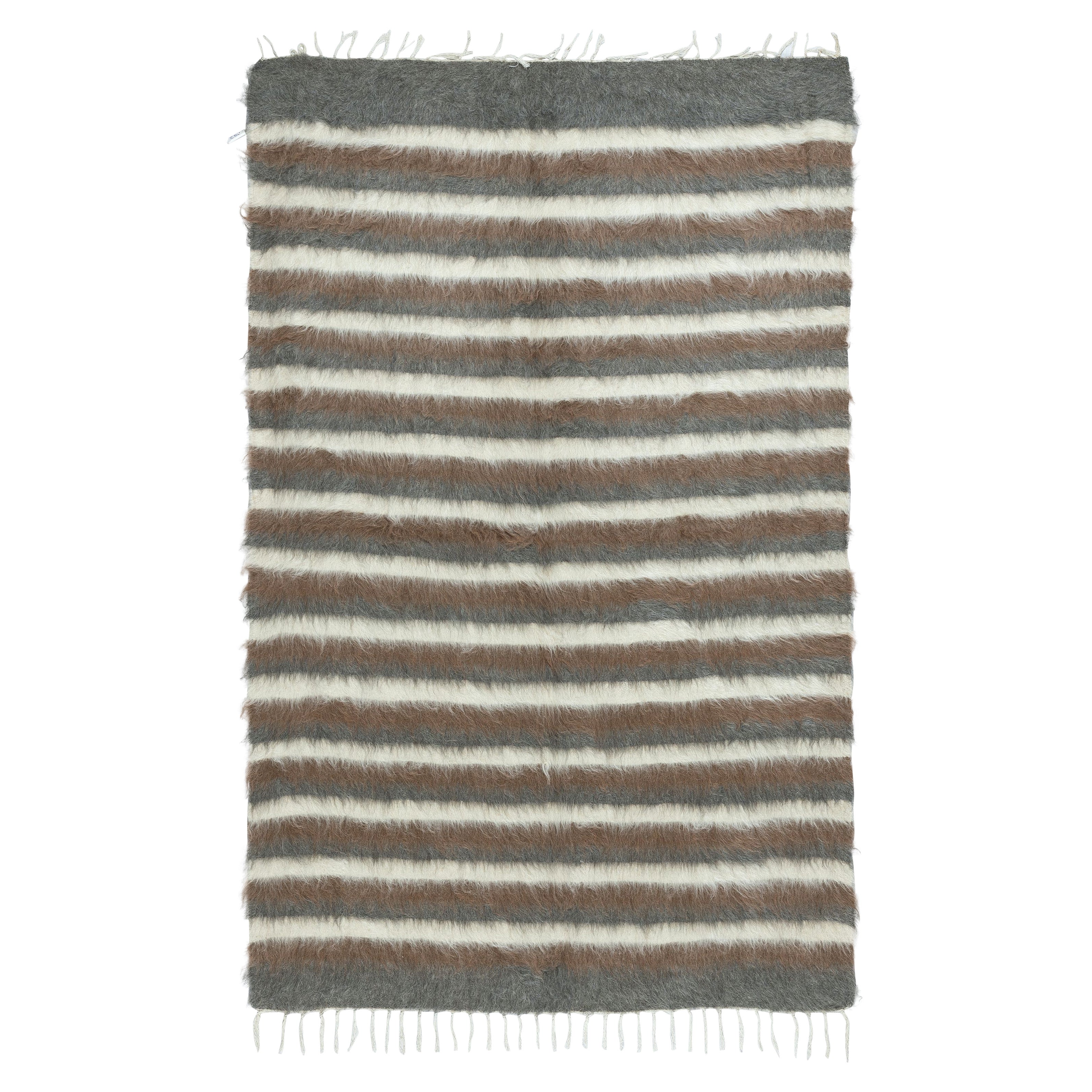 3.6x5.7 Ft Flatweave Kilim Rug. Couverture kurde. New Bed Cover. Plaid rayé