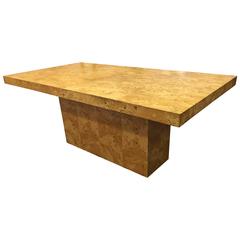 Stunning Milo Baughman Burl Wood Dining or Conference Table, circa 1970