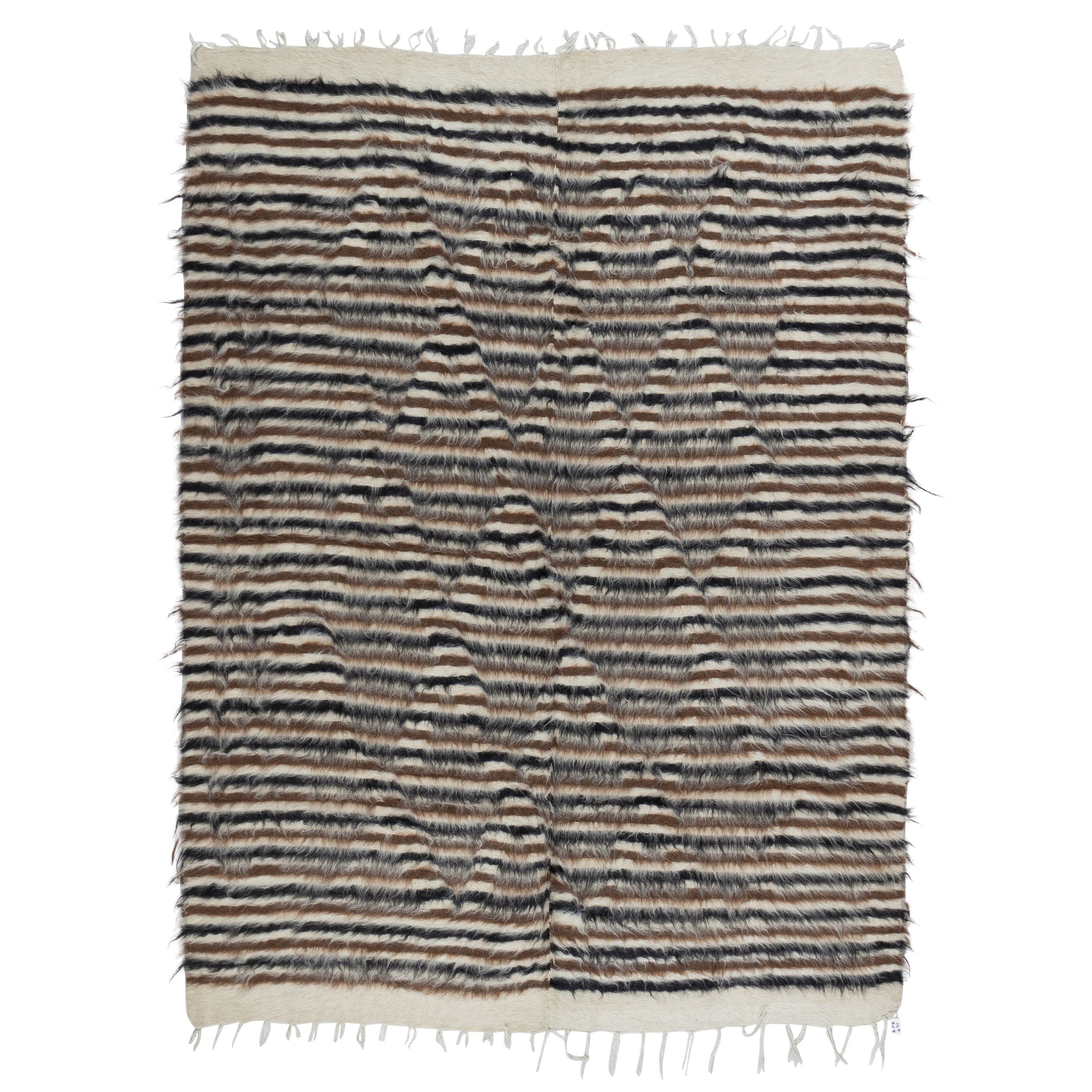 5x6.8 Ft Flatweave Wool Kilim Rug. Siirt Blanket. New Bed Cover. Wall Hanging