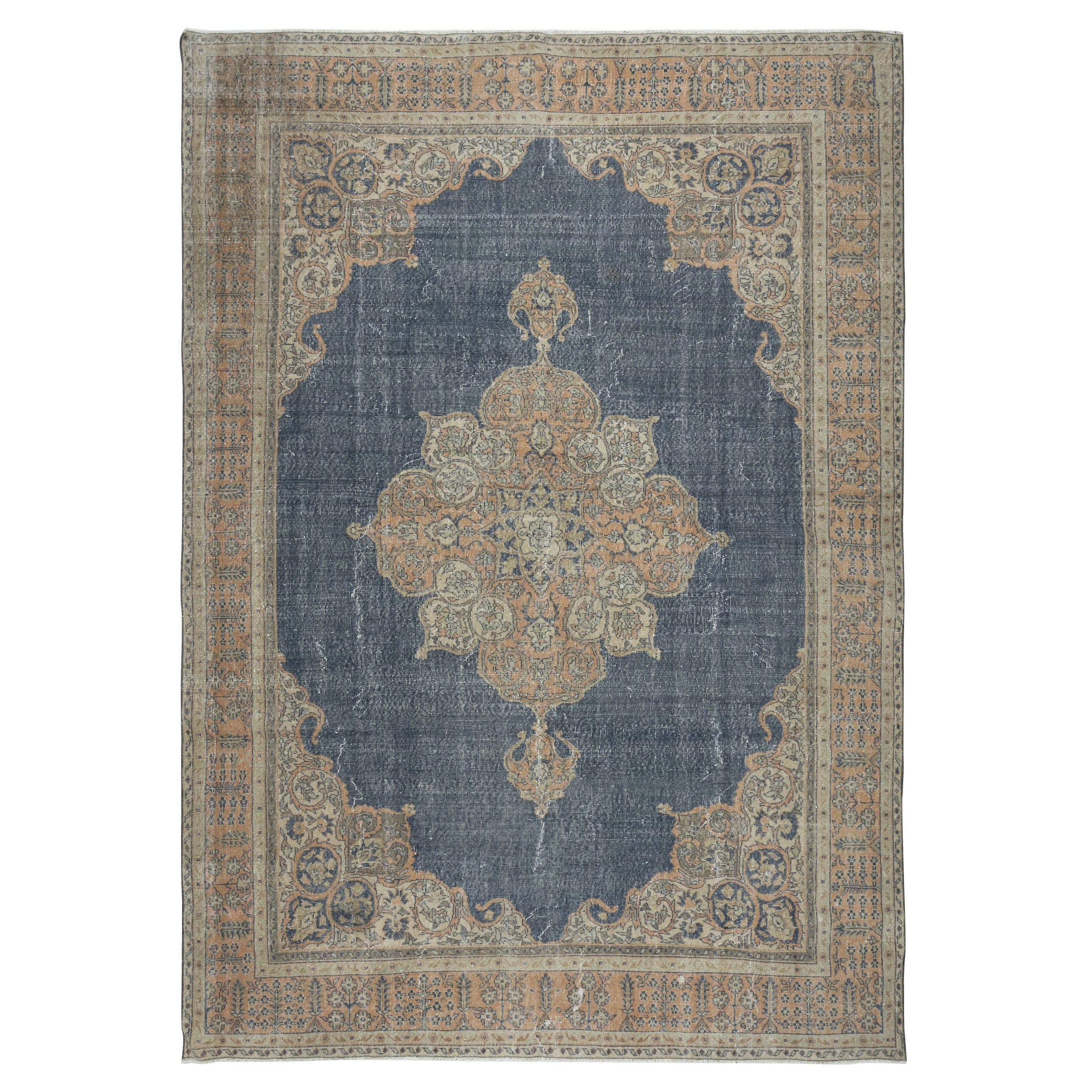 Tappeto grande in lana fatto a mano vintage 8.3x11.7 Ft, tappeto turco unico nel suo genere