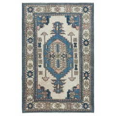 5.8x8.6 Ft One of a kind Vintage Handmade Turkish Area Rug. 100% Wool