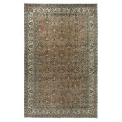 Dekorativer handgefertigter Vintage-Teppich aus türkischer Wolle mit floralem Design 6,5x10.2 Ft
