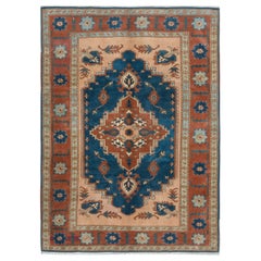 6.6x9 Ft Einzigartiger handgefertigter türkischer Vintage-Teppich aus 100 % handgewebter Wolle.