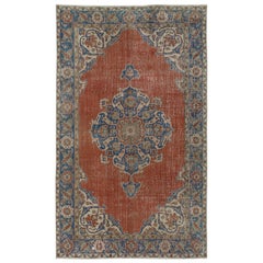 5.5x9.2 Ft Hand geknüpft Vintage türkische Wolle Bereich Teppich mit Medaillon Design