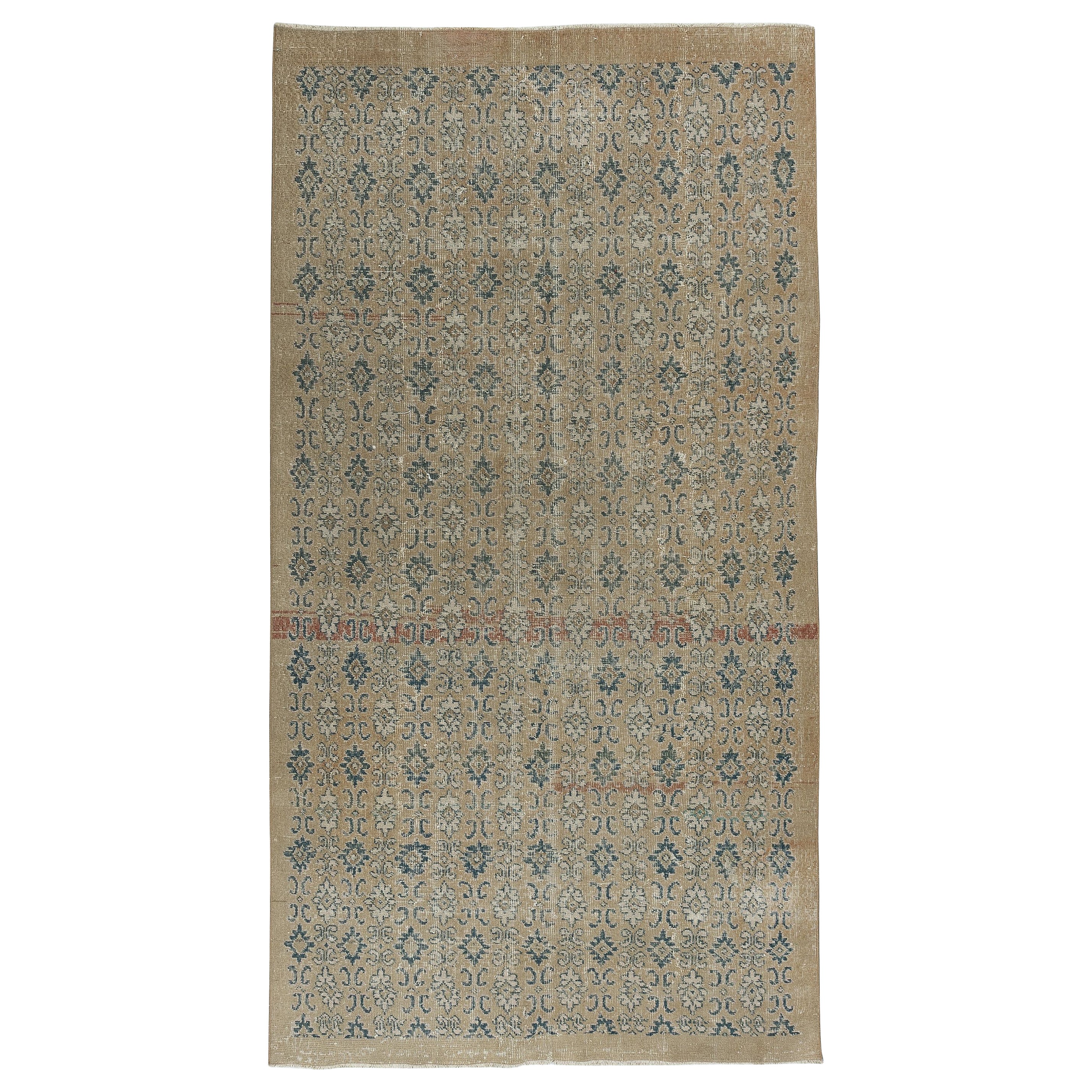 5x9 Ft Vintage Handmade Turkish Wool Area Rug for Living Room Decor