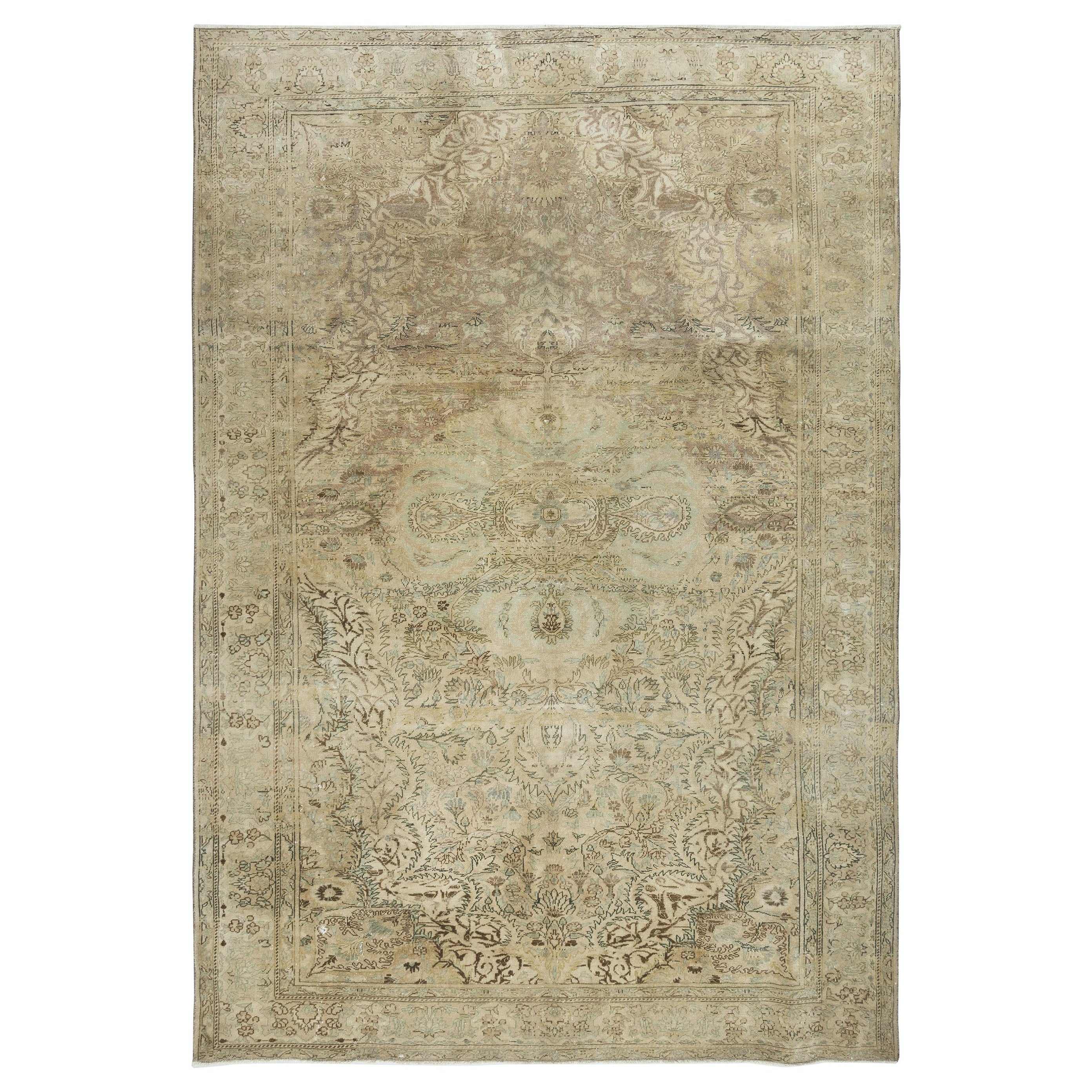6.5x9.6 Ft One of a kind Vintage Handmade Turkish Kayseri Rug, 100% Wool