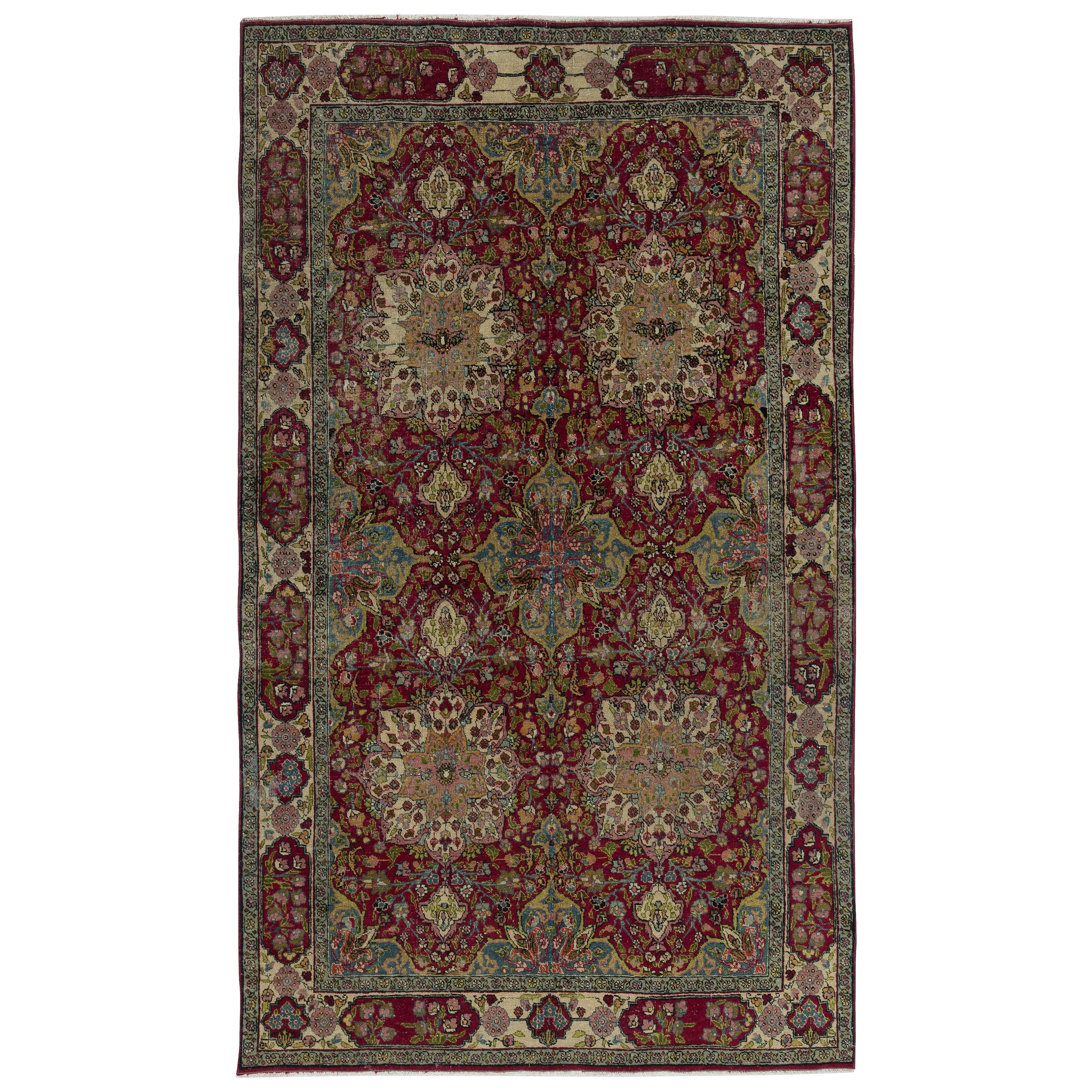 4.4x7.6 Ft Antique Turkish Oriental Rug For Sale