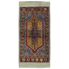 19x36 in Vintage Scatter Rug, Turkish Accent Rug, Door Mat, Bat Mat, Kitchen Rug