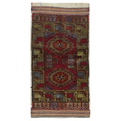 23x38 en Alfombra Vintage, Alfombra Turca Rojo Oscuro, Felpudo de Puerta, Alfombra de Cocina