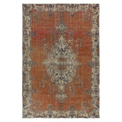 7.5x10.6 Ft Vintage Handmade Red Rug. One of a kind Wool Turkish Carpet