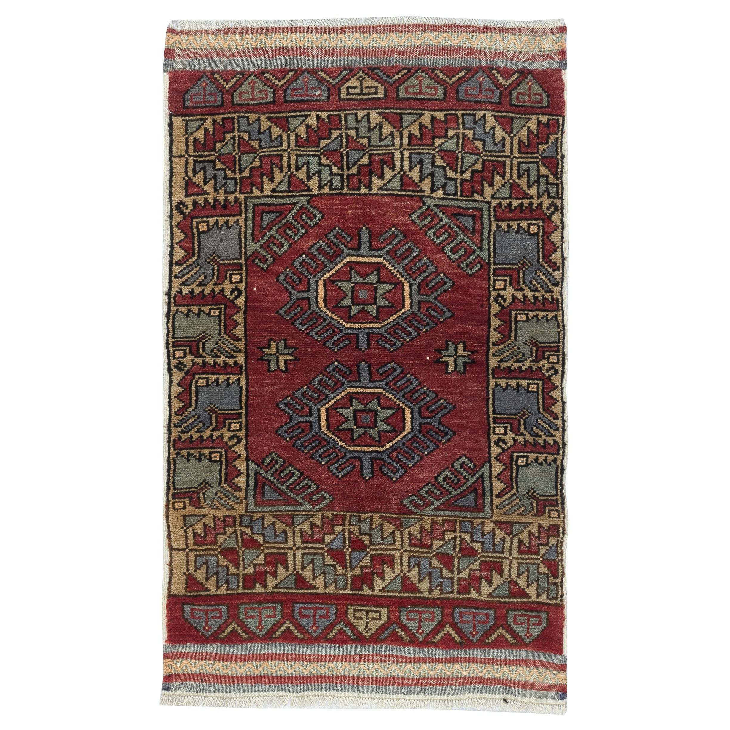 24x36 en Alfombra Vintage, Alfombra Turca Rojo Oscuro, Alfombra de Puerta, Alfombra de Baño