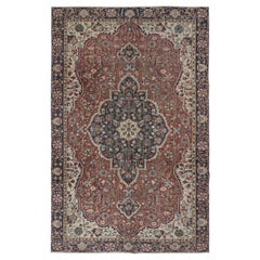 Tappeto per l'area in lana vintage fatto a mano 6.8x10.2 Ft. Tappeto turco unico nel suo genere