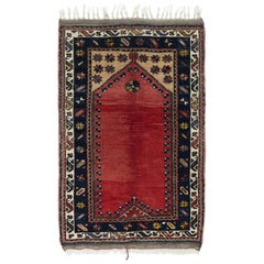 31x45 inch Vintage One of a Kind Turkish Prayer Rug.  Prayer Mat